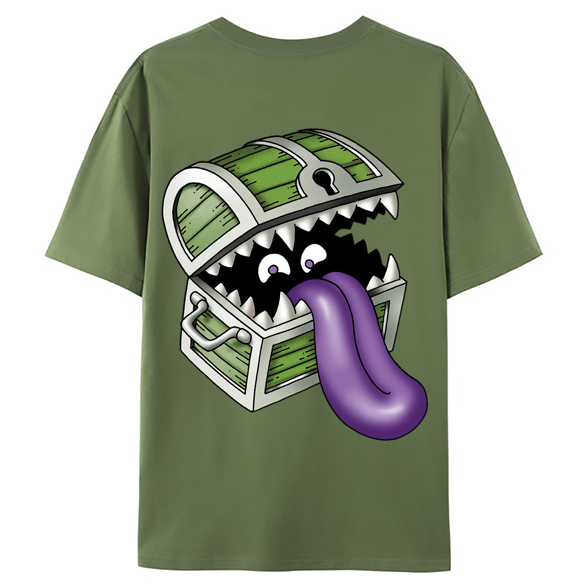 （画像用） ドラゴンクエスト Doragon Kuesuto Dragon Quest 綿100％ メンズ半袖Tシャツ（バックプリント） 通気性